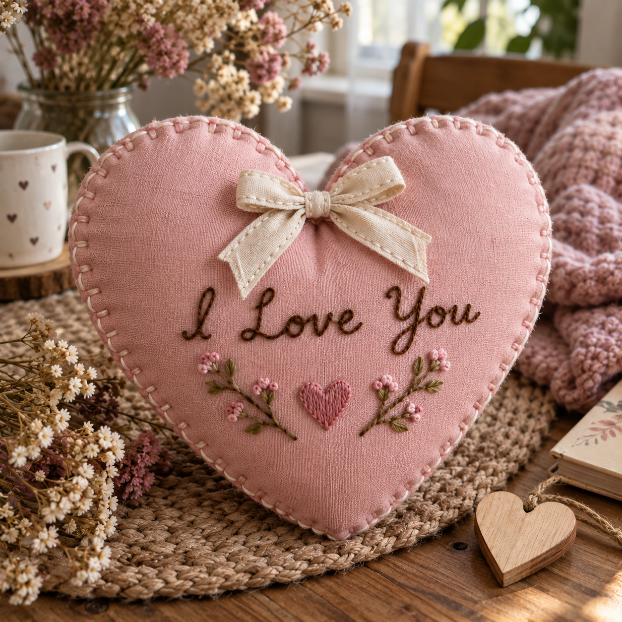 How to Make a Personalized Embroidered Heart Pillow
